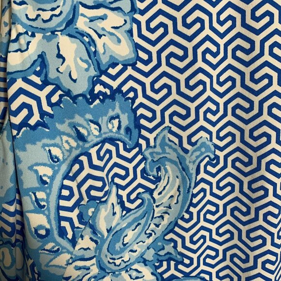 J. Mclaughlin Sheath Dress Size Small Blue Floral Catalina Cloth Stretch travel - Picture 3 of 8